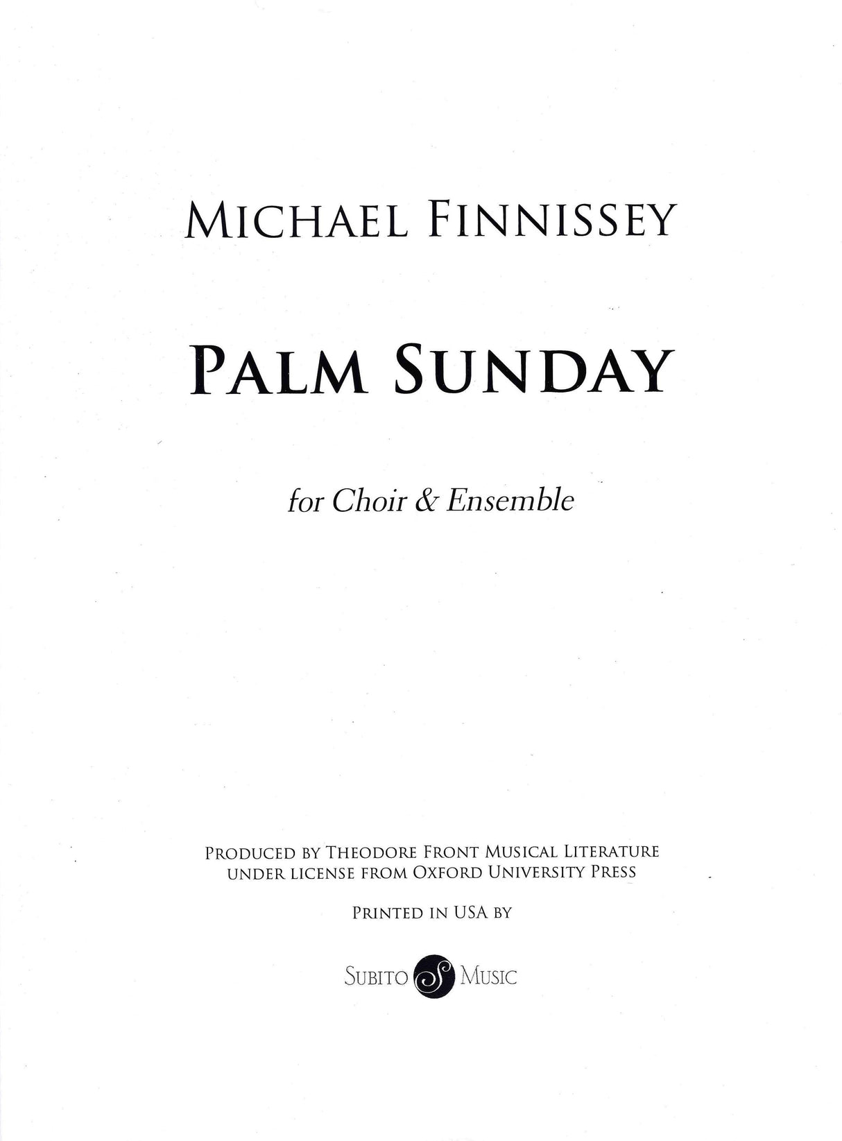 Finnissy: Palm Sunday