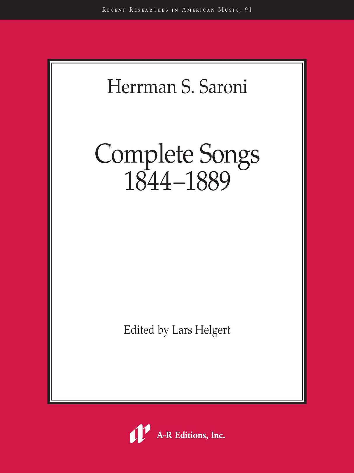 Saroni: Complete Songs, 1844–1889