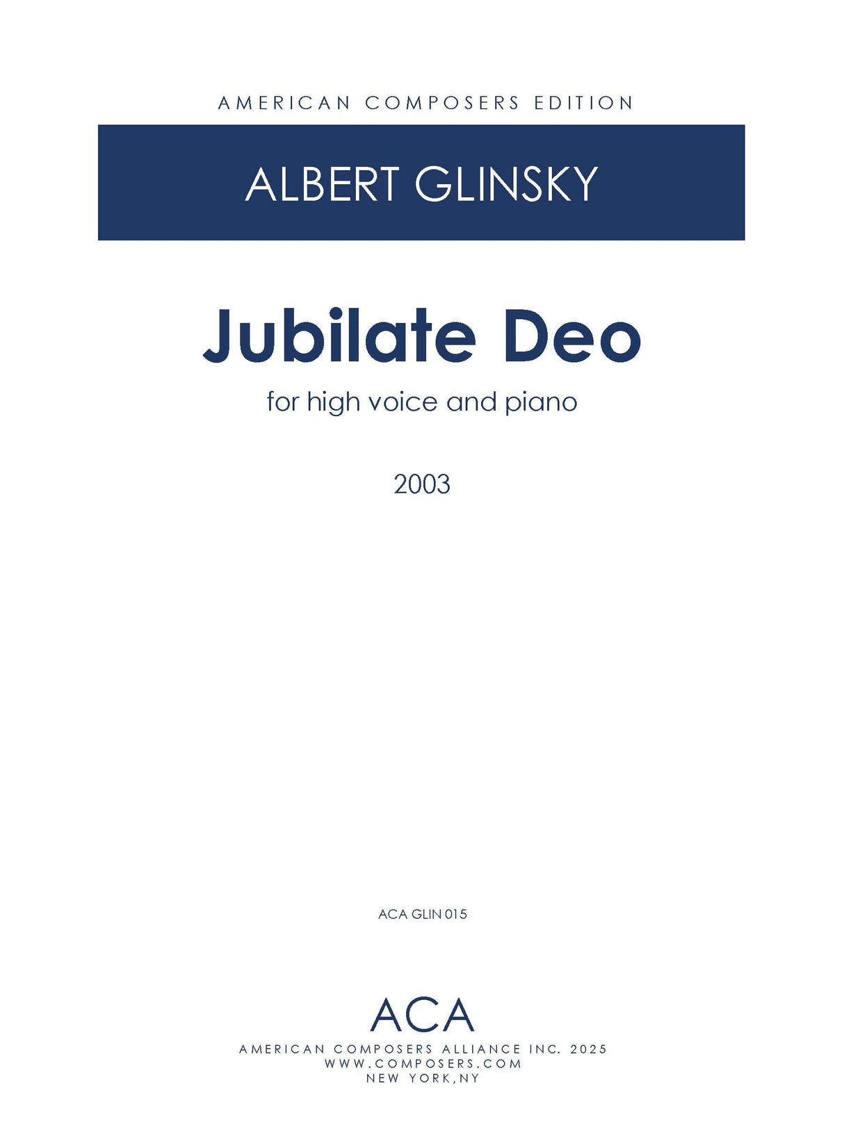 Glinsky: Jubilate Deo