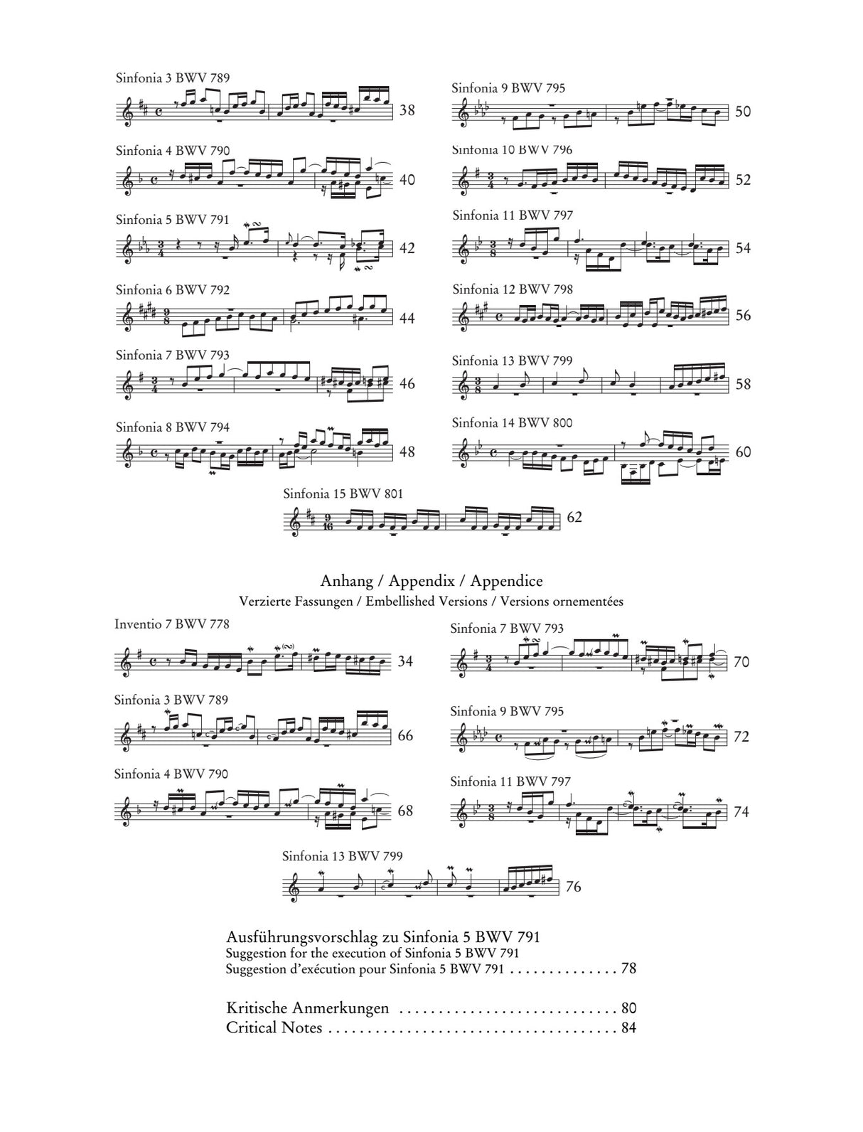 Bach: Inventions and Sinfonias, BWV 772-801