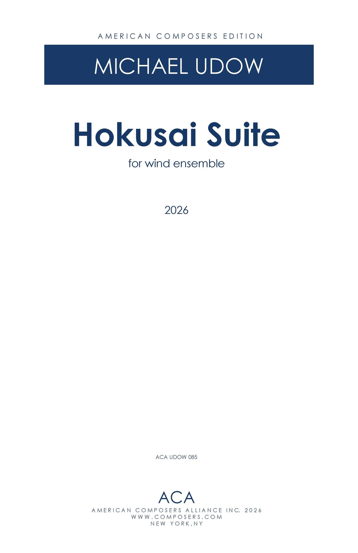 Udow: Hokusai Suite (Version for Concert Band)
