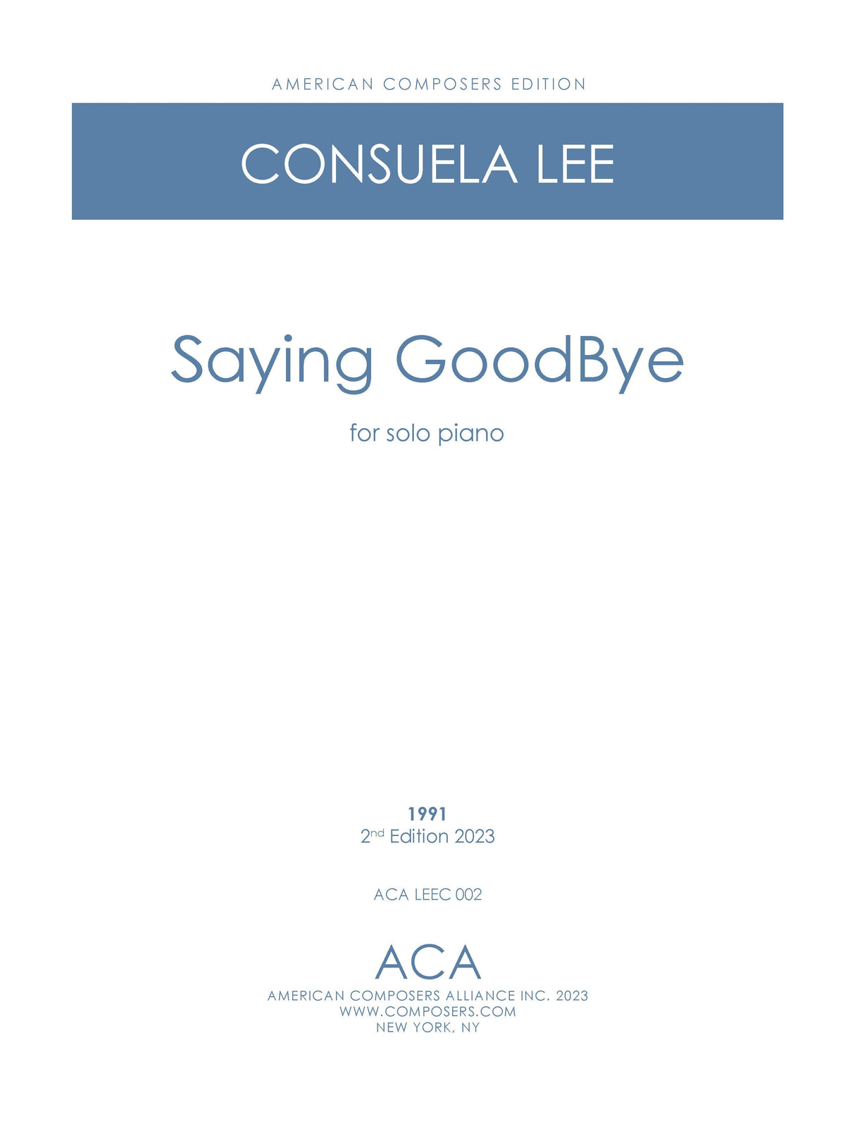 C. Lee: Saying Goodbye