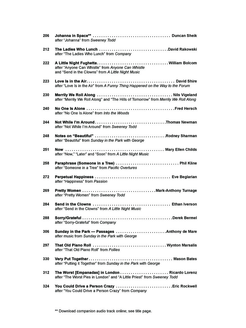 Sondheim: Liaisons – Re-imagining from the Piano