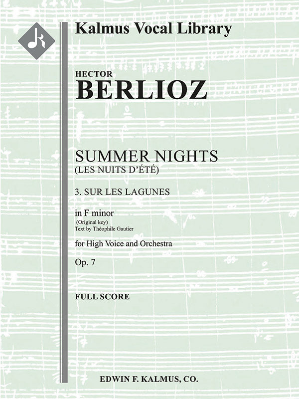 Berlioz: Sur les Lagunes, Op. 7, No. 3 (original key of in F Minor)