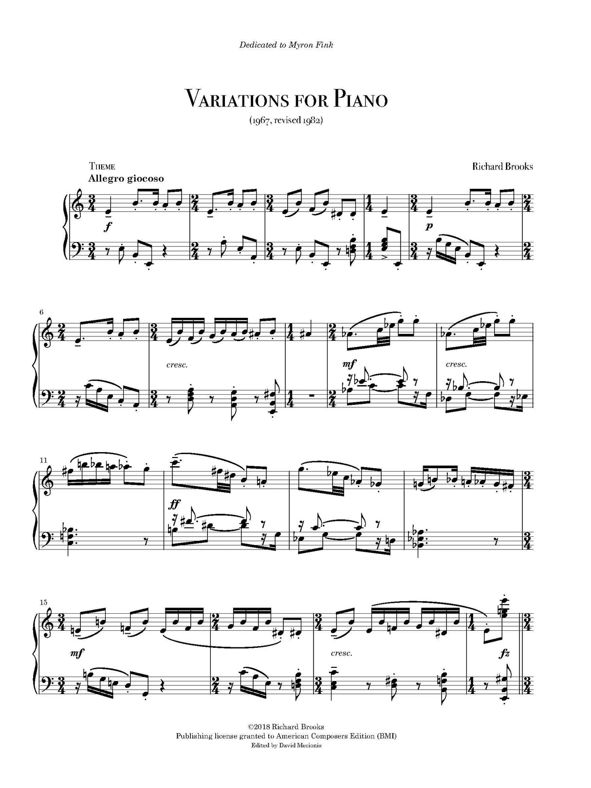 Brooks: Variations