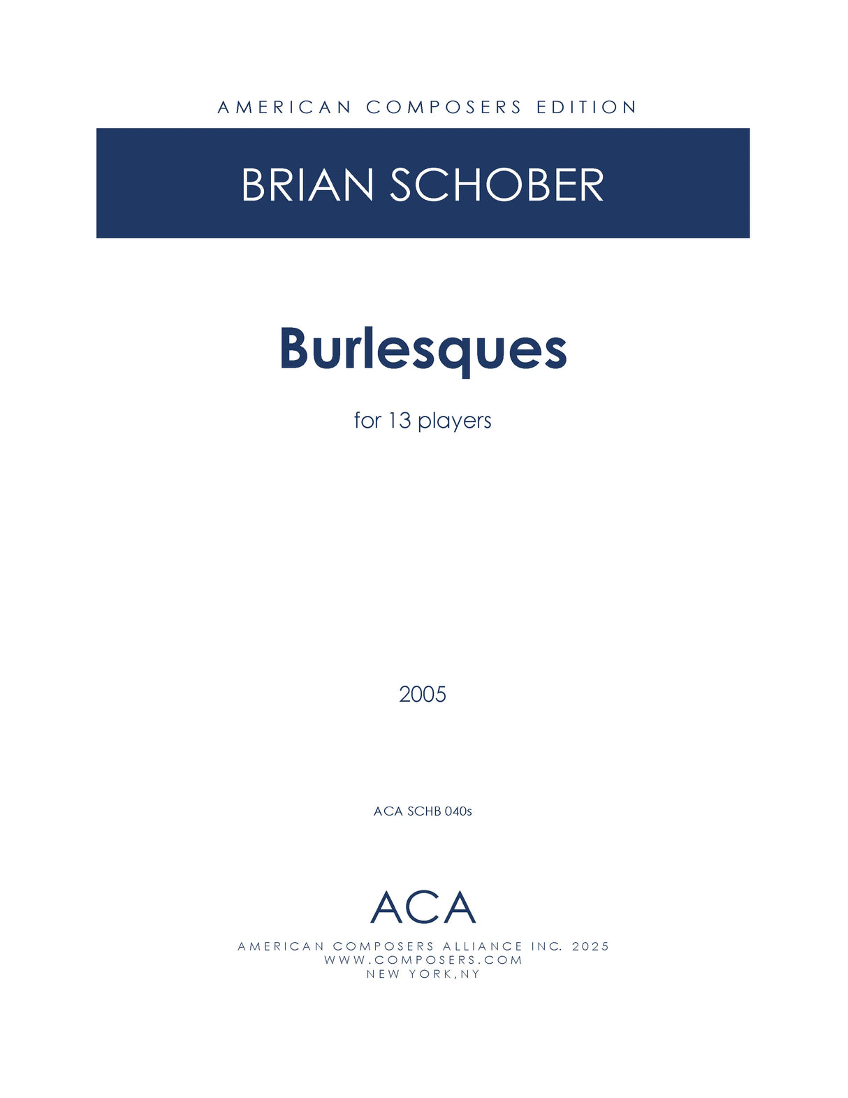 Schober: Burlesques