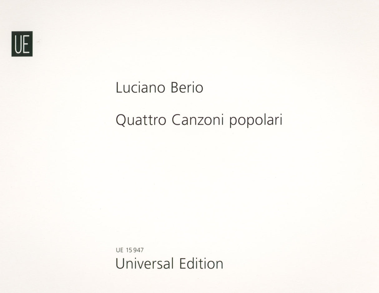 Berio: 4 Canzoni popolari