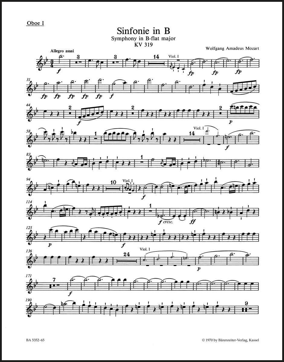 Mozart: Symphony No. 33 in B-flat Major, K. 319