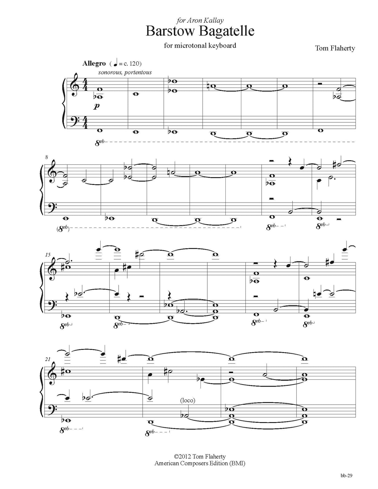 Flaherty: Barstow Bagatelle