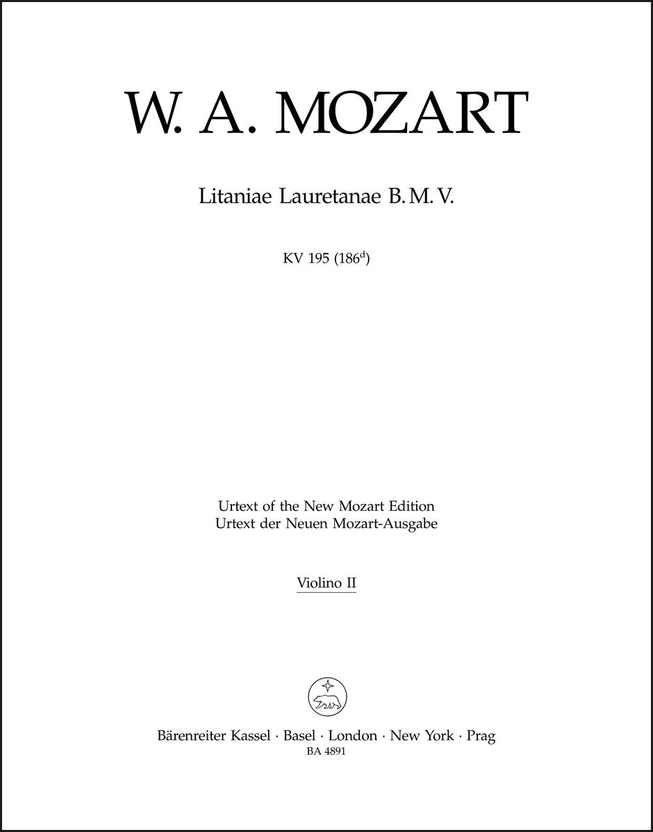 Mozart: Litaniae Lauretanae B.M.V., K. 195 (186d)