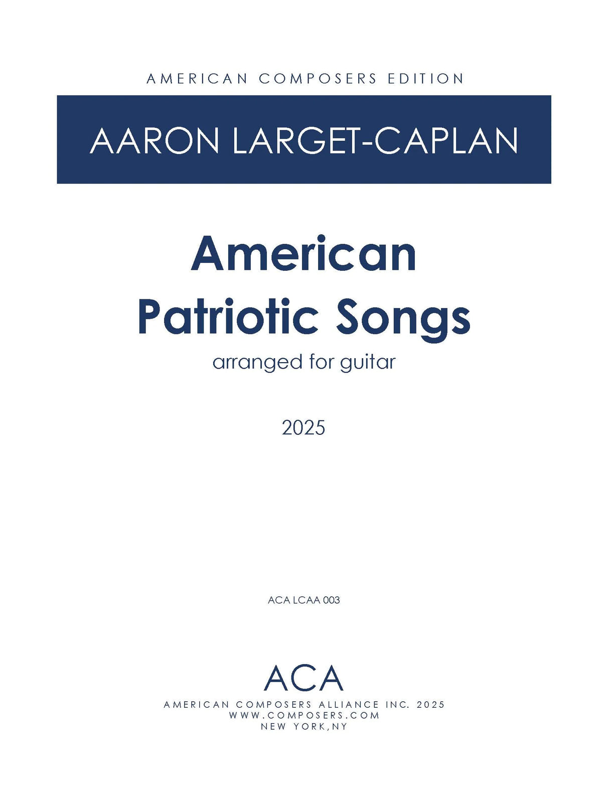 American Patriotic Songs Arranged for Guitar