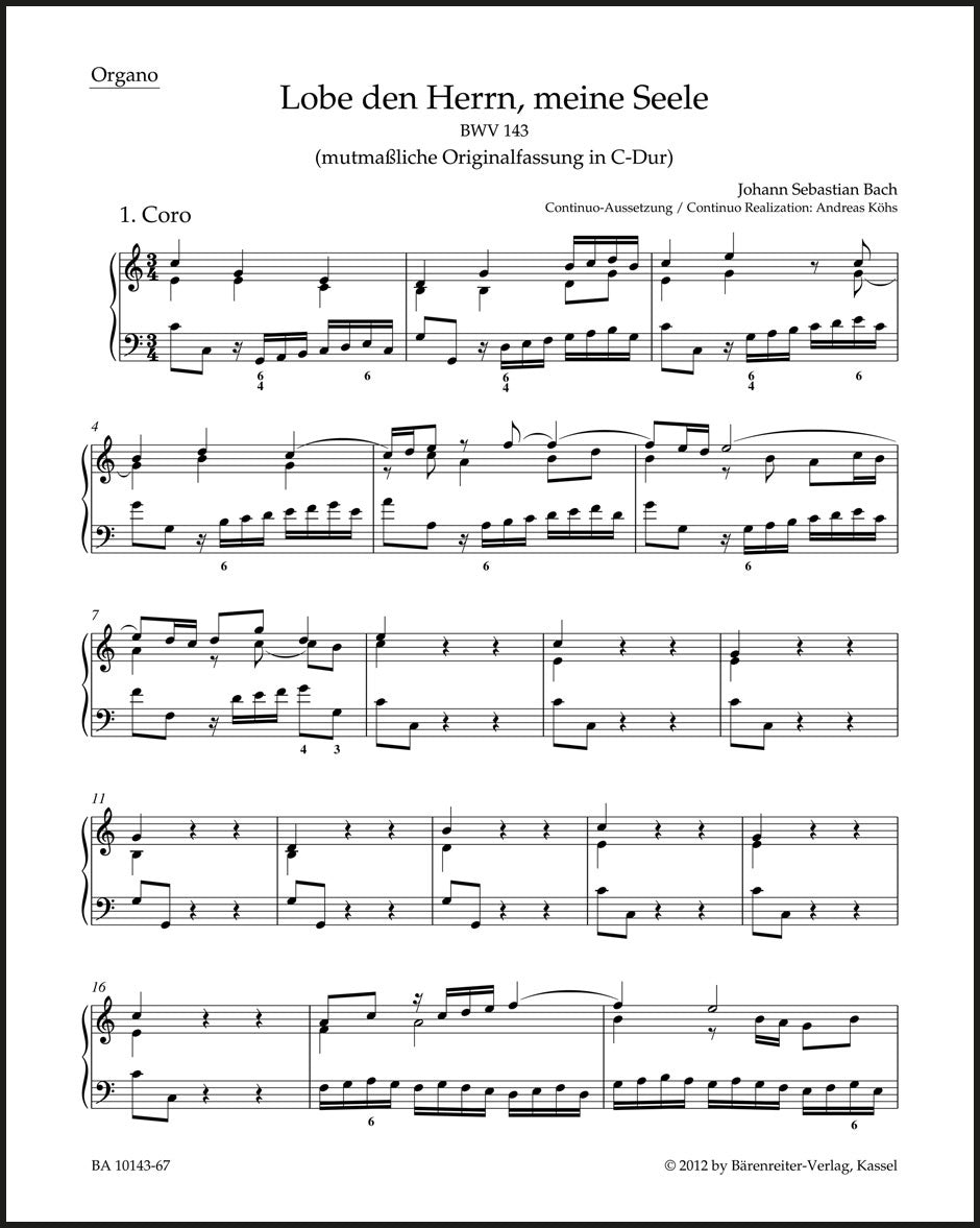 Bach: Lobe den Herrn, meine Seele, BWV 143