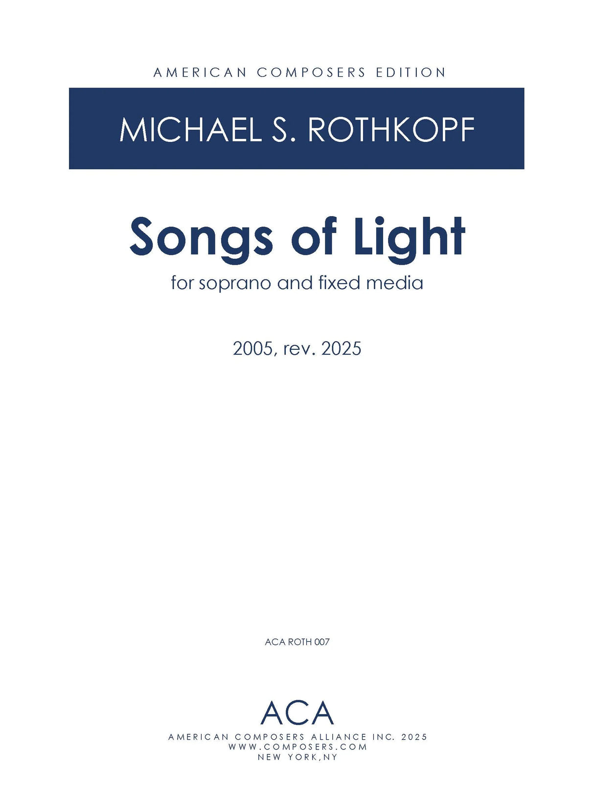 Rothkopf: Songs of Light