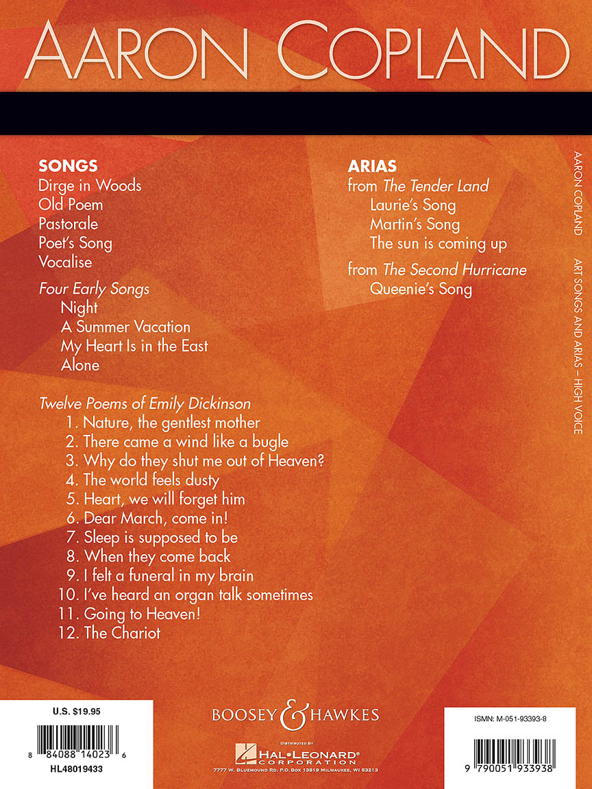 Copland: Art Songs and Arias - High Voice