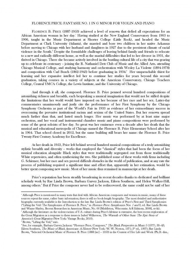 Price: Fantasie No. 1 in G Minor