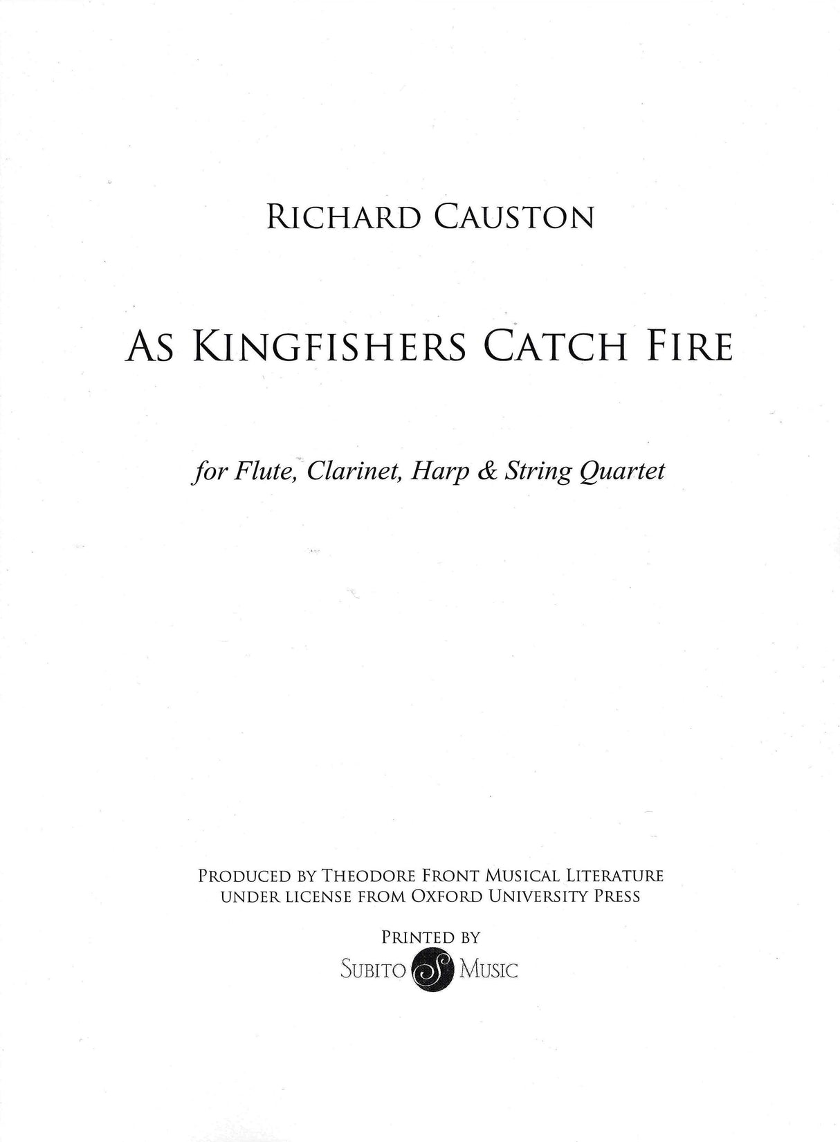 Causton: As Kingfishers Catch Fire