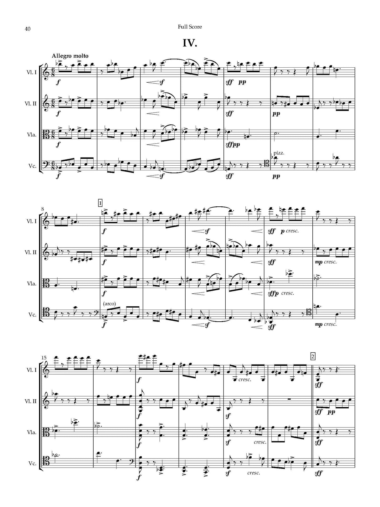 Weigl: String Quartet No. 6 in C Major