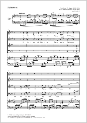 Brahms: Sehnsucht, Op. 112, No. 1