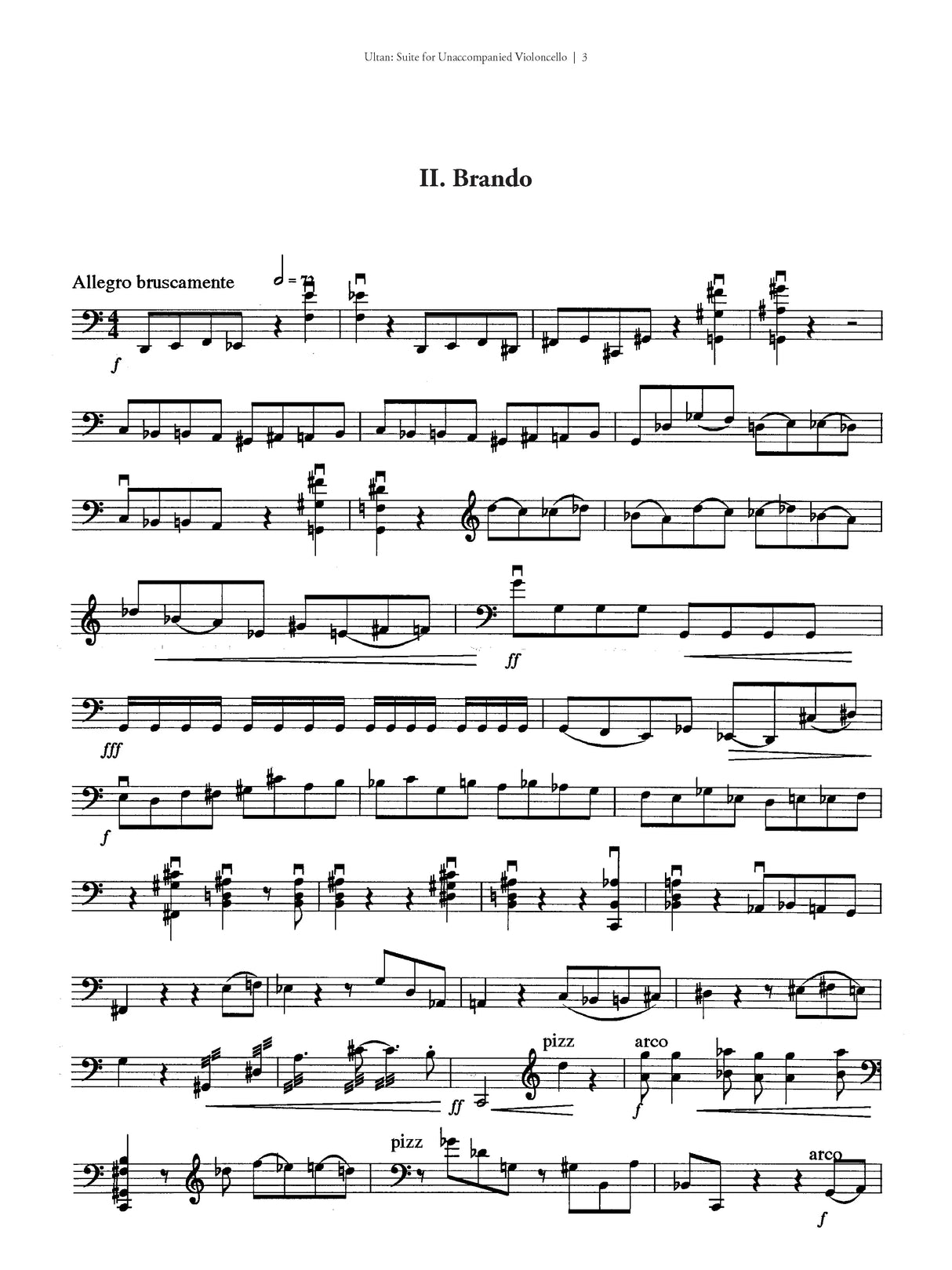 Ultan: Suite for Unaccompanied Cello