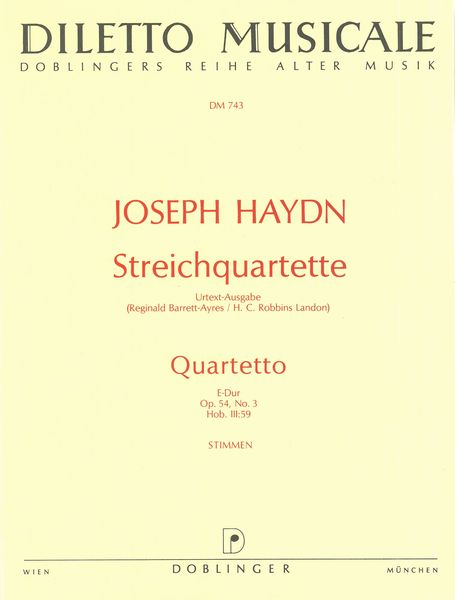 Haydn: String Quartet in E Major, Hob. III:59, Op. 54, No. 3