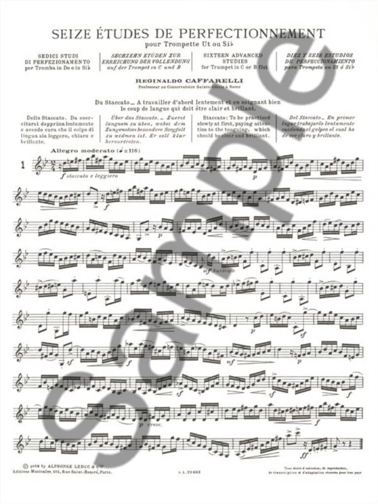 Caffarelli: 16 Advanced Etudes for Trumpet