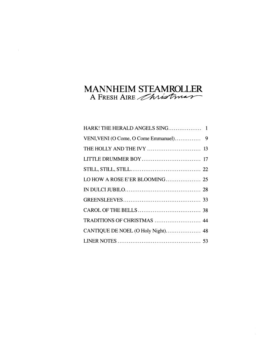 Mannheim Steamroller: A Fresh Aire Christmas (arr. for piano)