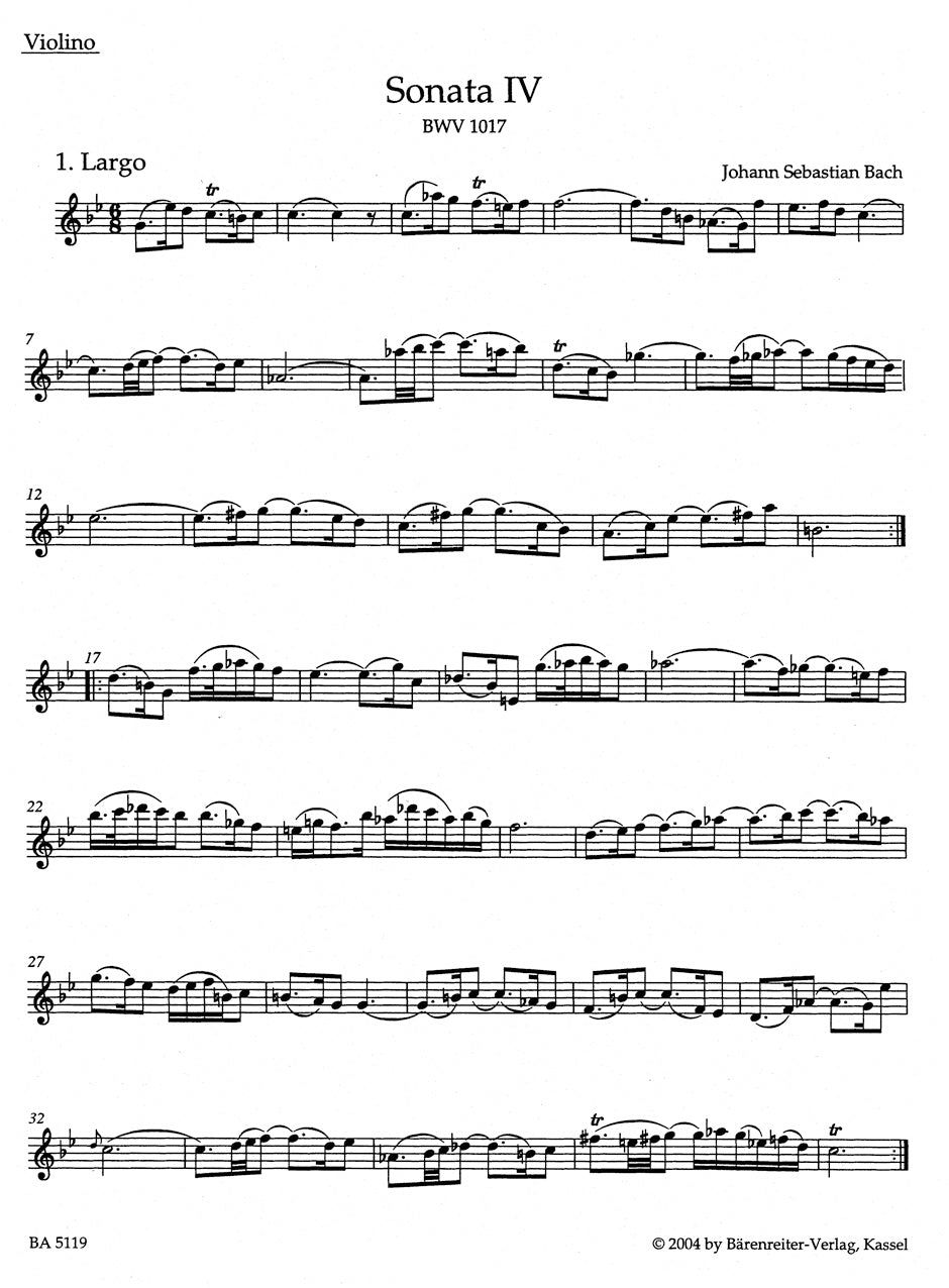 Bach: Violin Sonatas Nos. 4-6, BWV 1017-1019