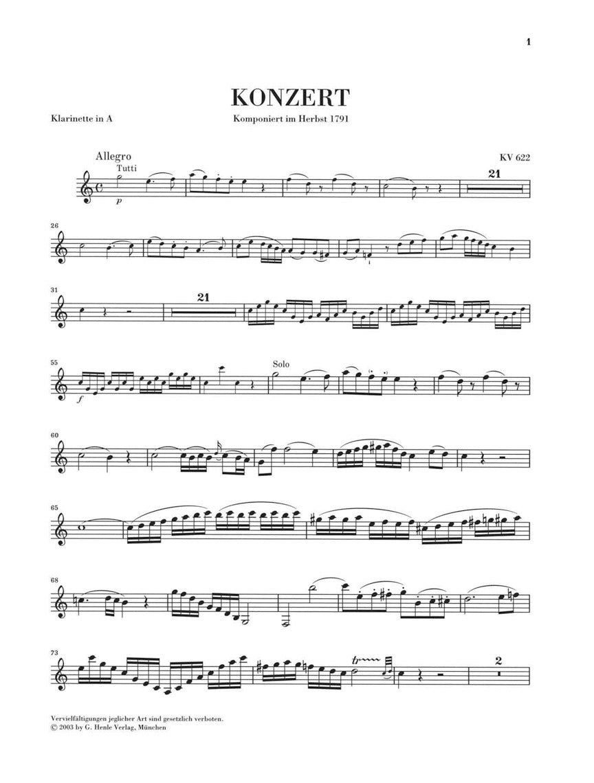 Mozart: Clarinet Concerto in A Major, K. 622