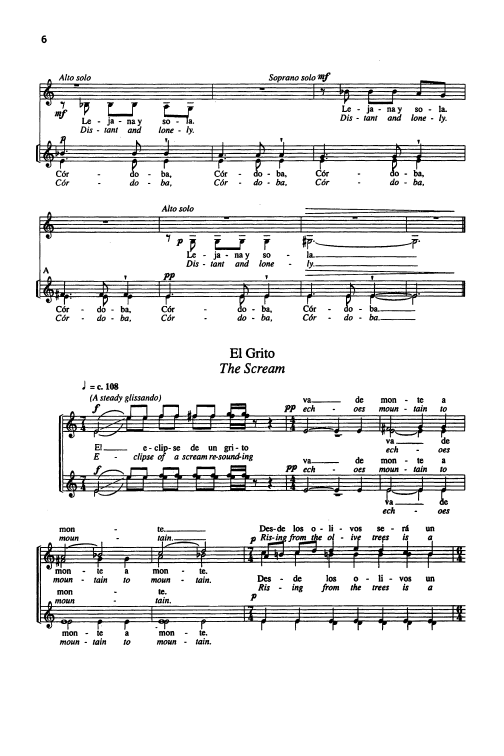 Rautavaara: "Suite" de Lorca (arr. for SSAA)