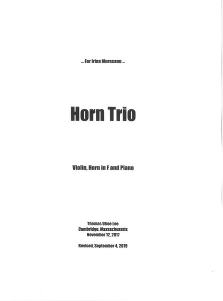 T.O. Lee: Horn Trio