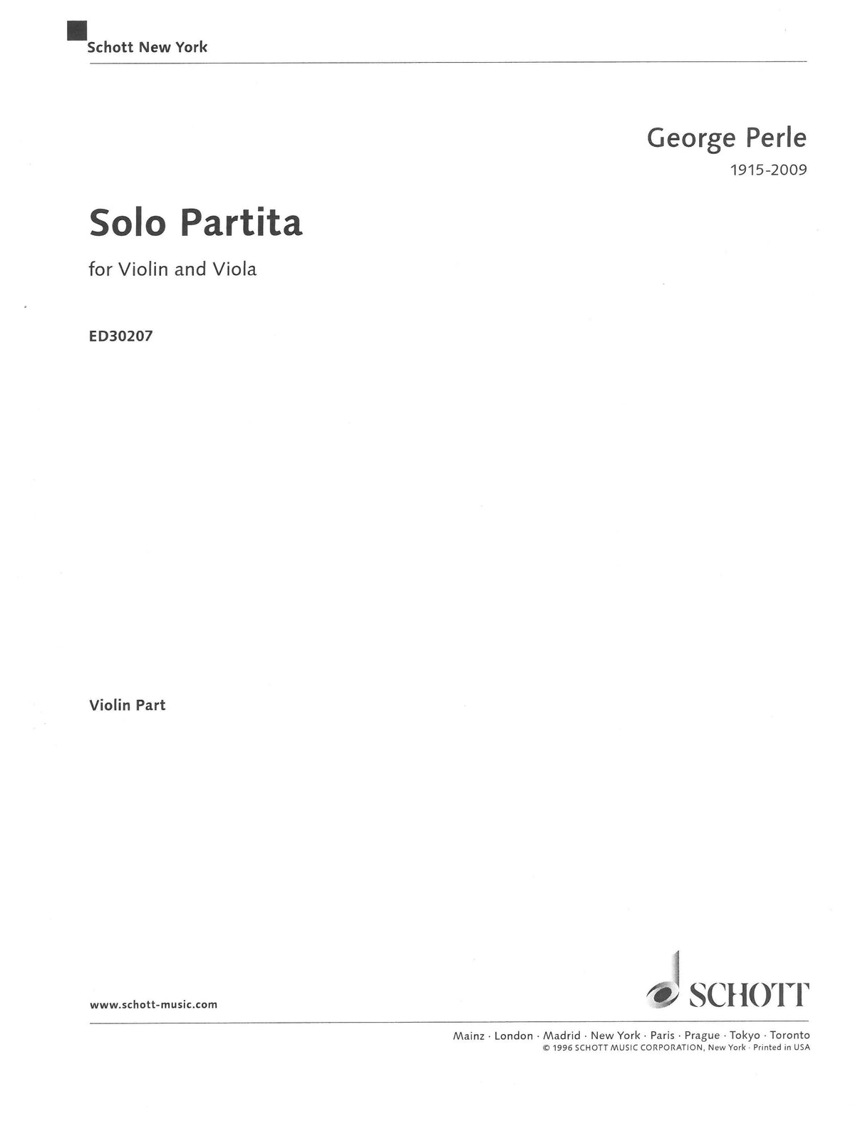 Perle: Solo Partita for Violin and Viola