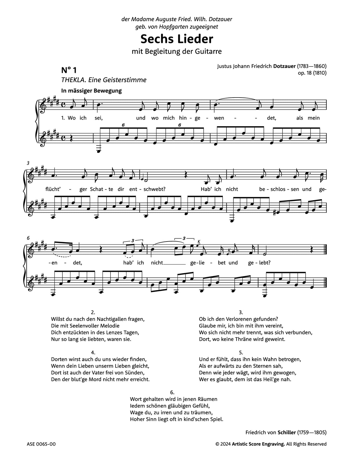 Dotzauer: Six Songs, Op. 18