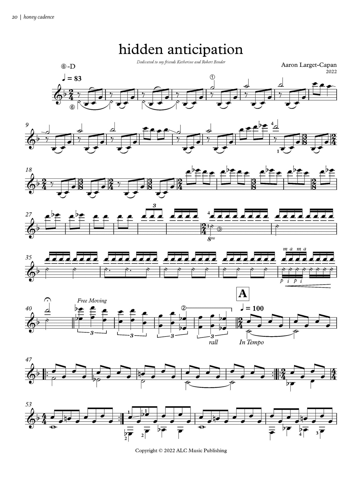Larget-Caplan: honey cadence