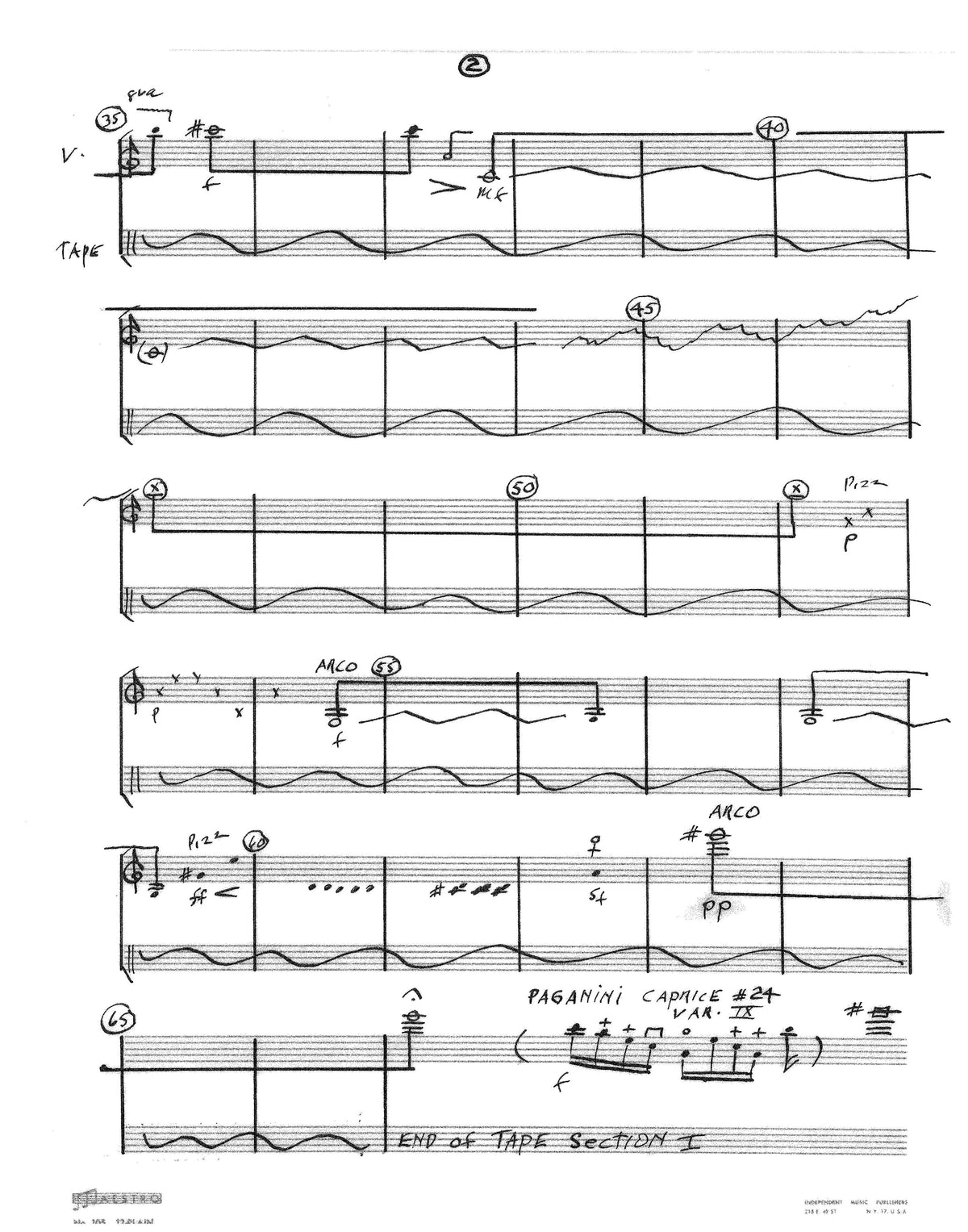 Tanenbaum: Fantasy for Violin & Tape