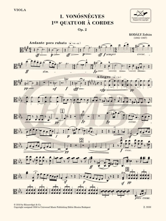 Kodály: String Quartet No. 1, Op. 2