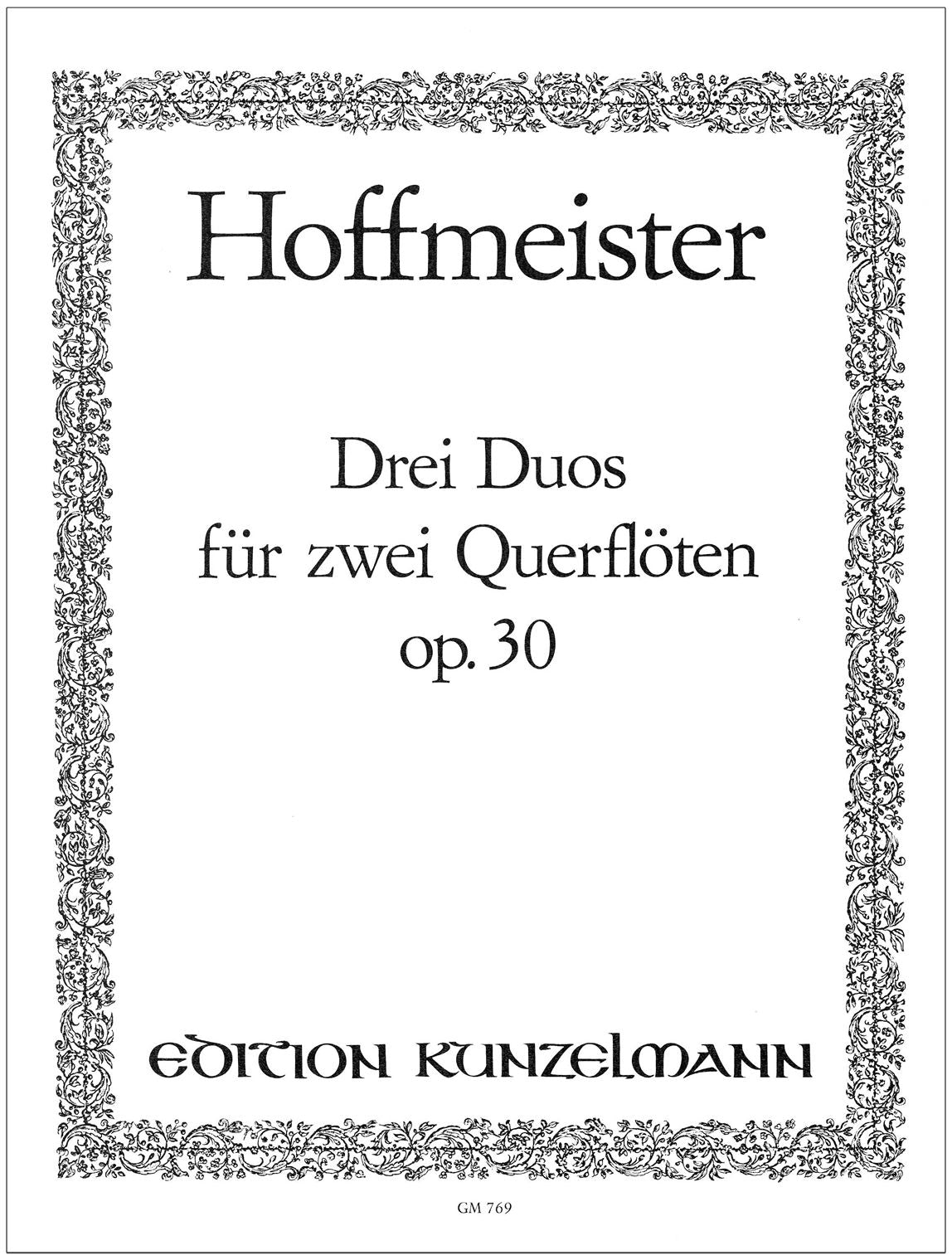 Hoffmeister: 3 Duets for 2 Flutes, Op. 30