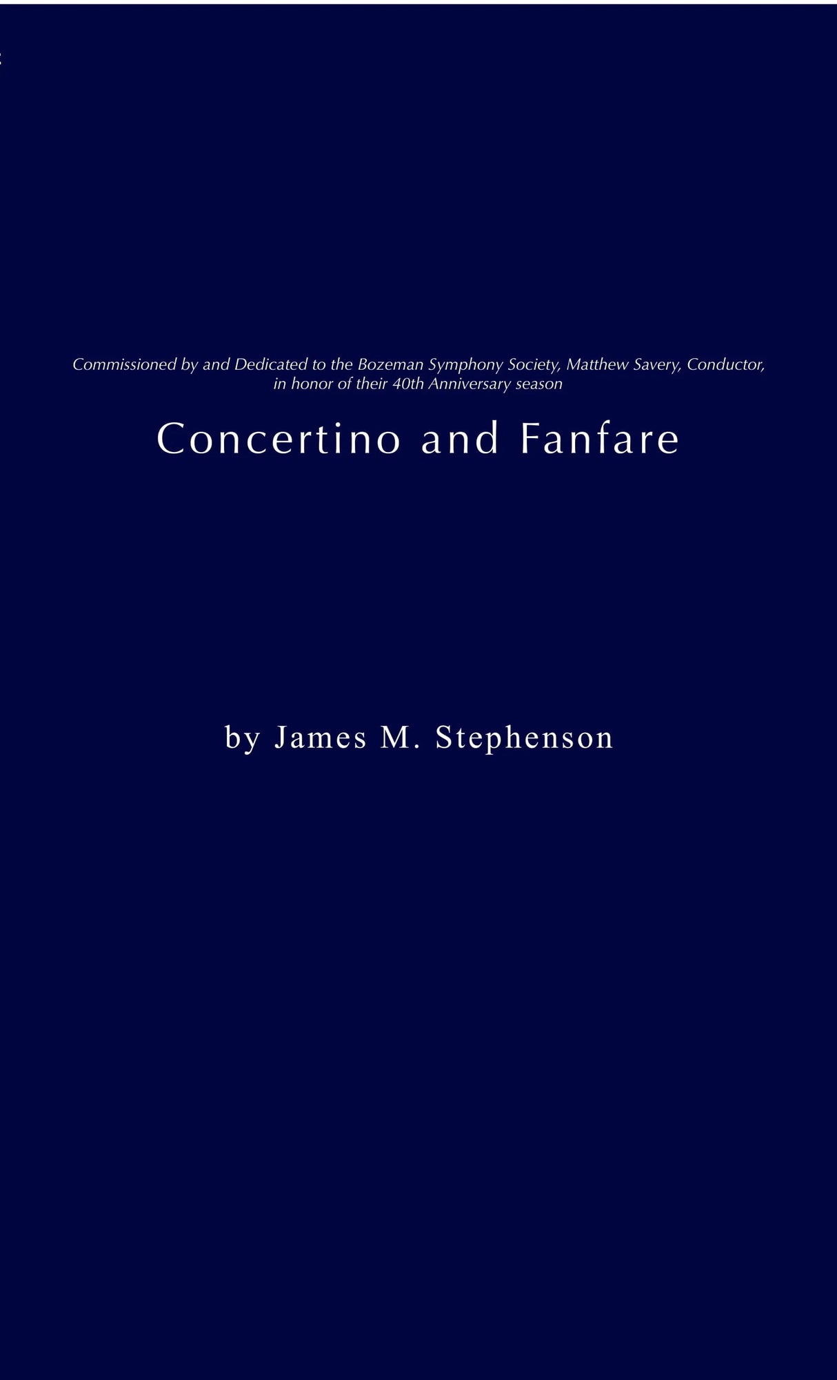 Stephenson: Concertino and Fanfare