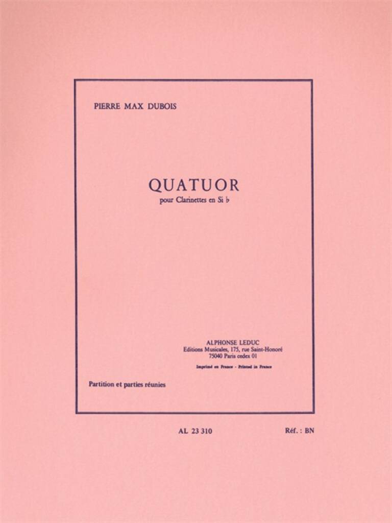 Dubois: Quartet for 4 Clarinets