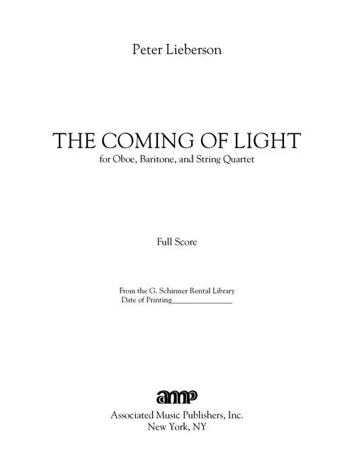 Lieberson: The Coming of Light