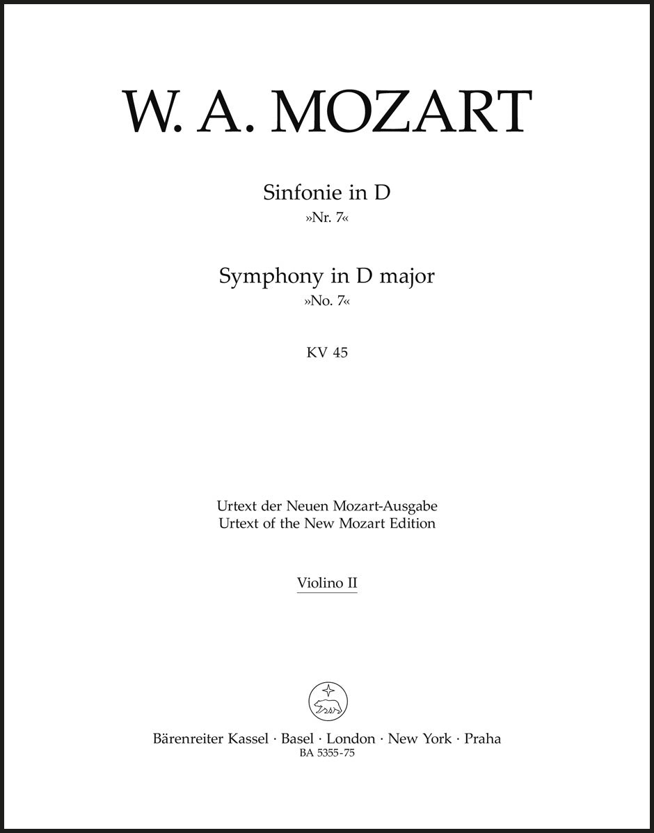 Mozart: Symphony No. 7 in D Major, K. 45