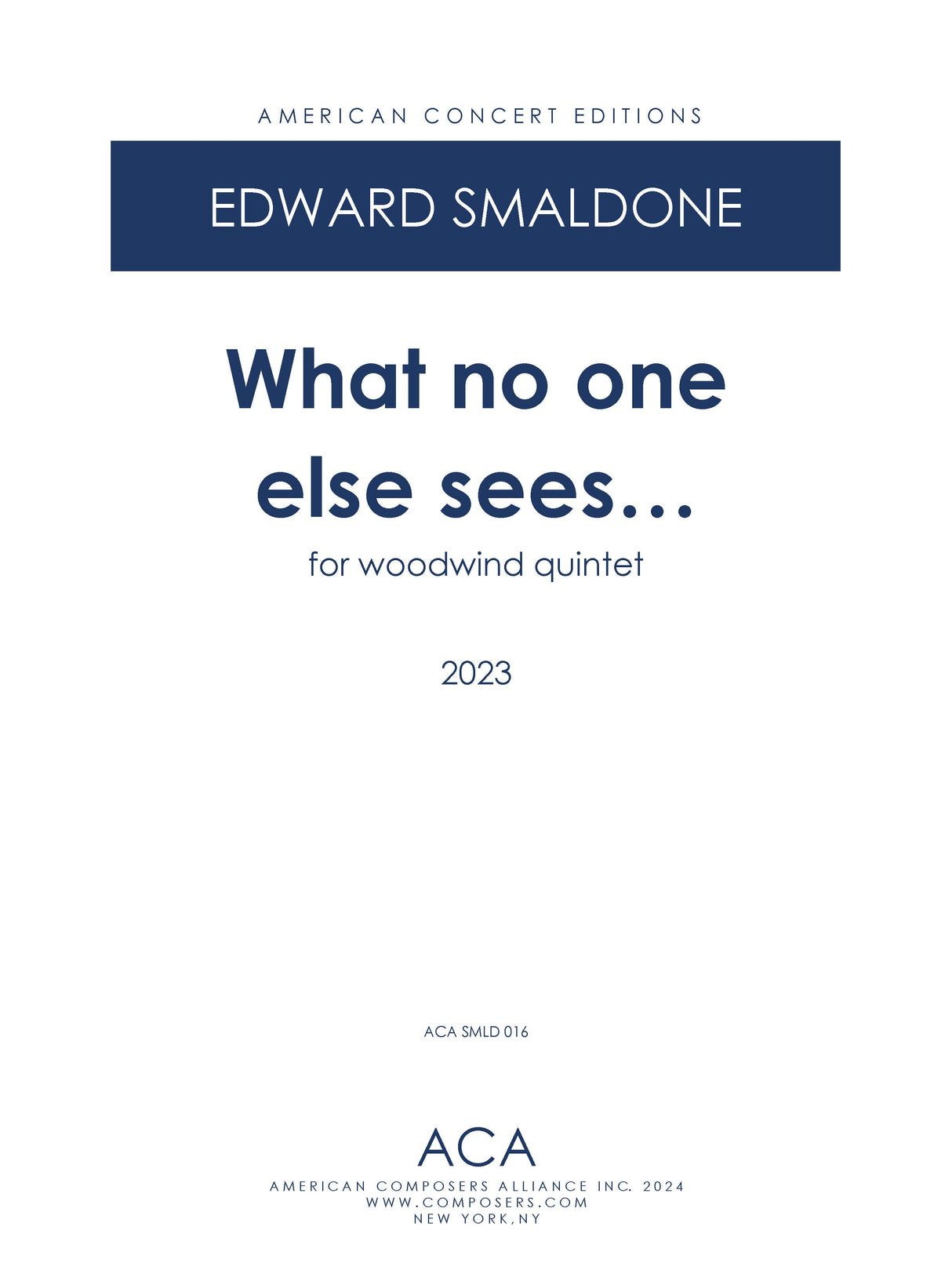 Smaldone: What No One Else Sees...