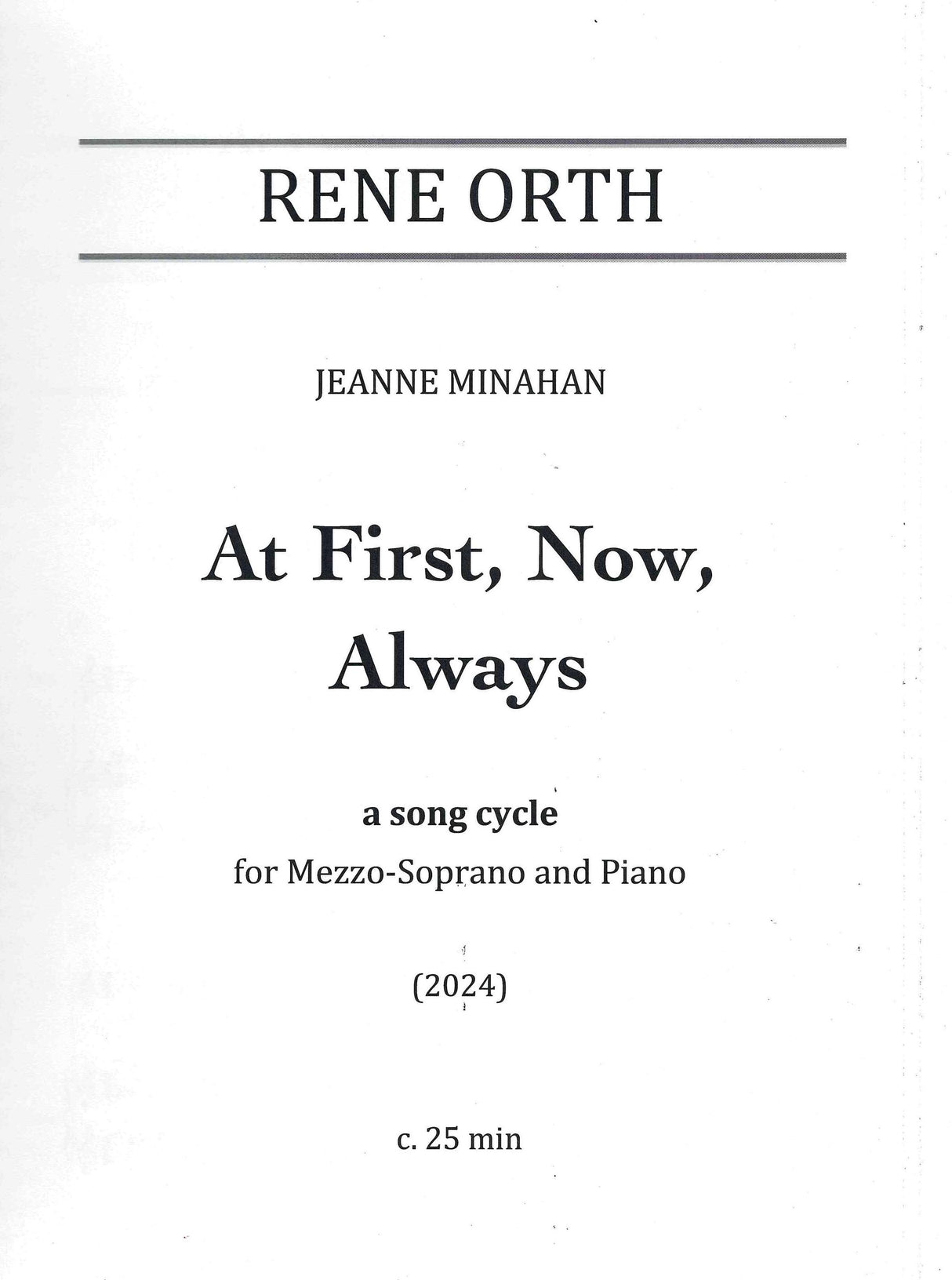 Orth: At First, Now, Always