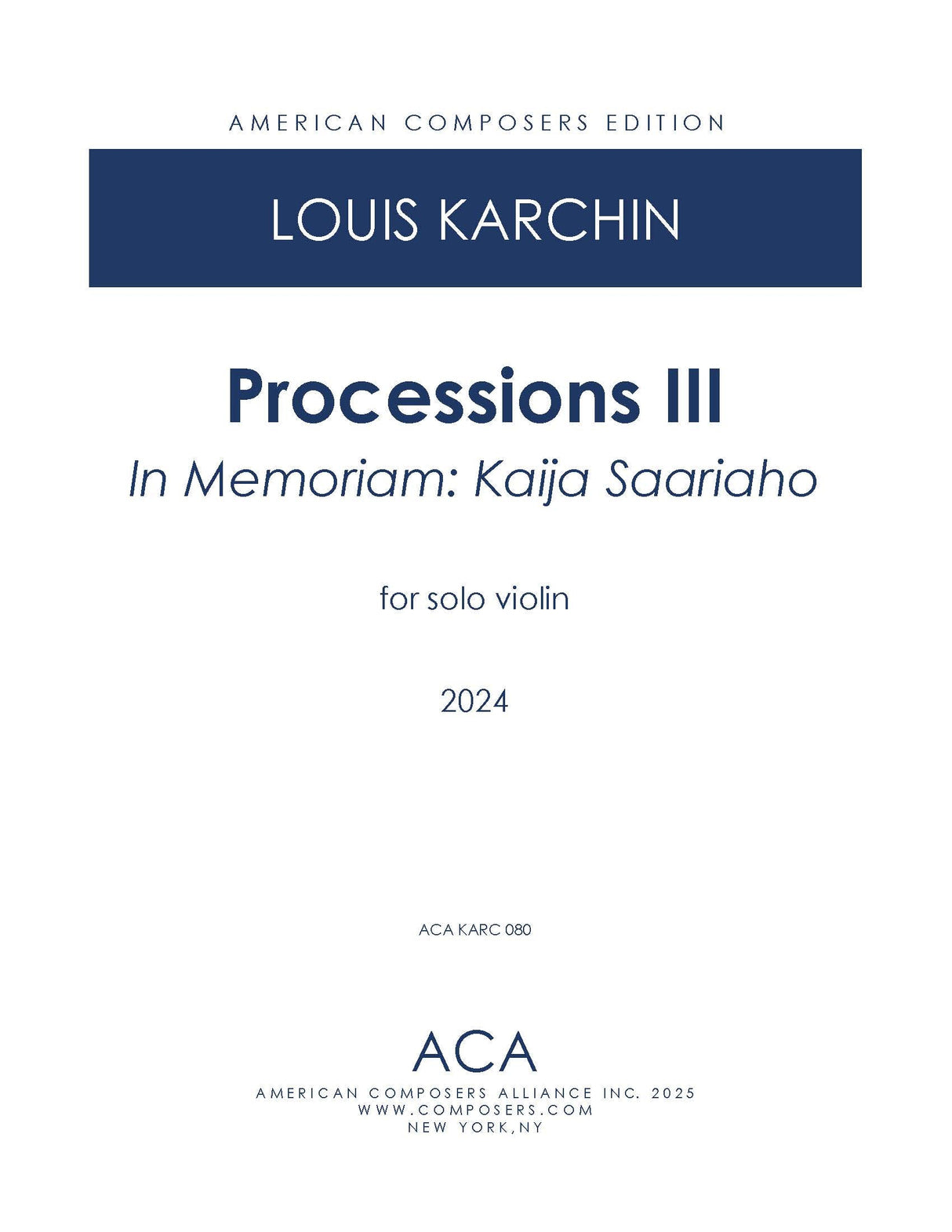 Karchin: Processions III