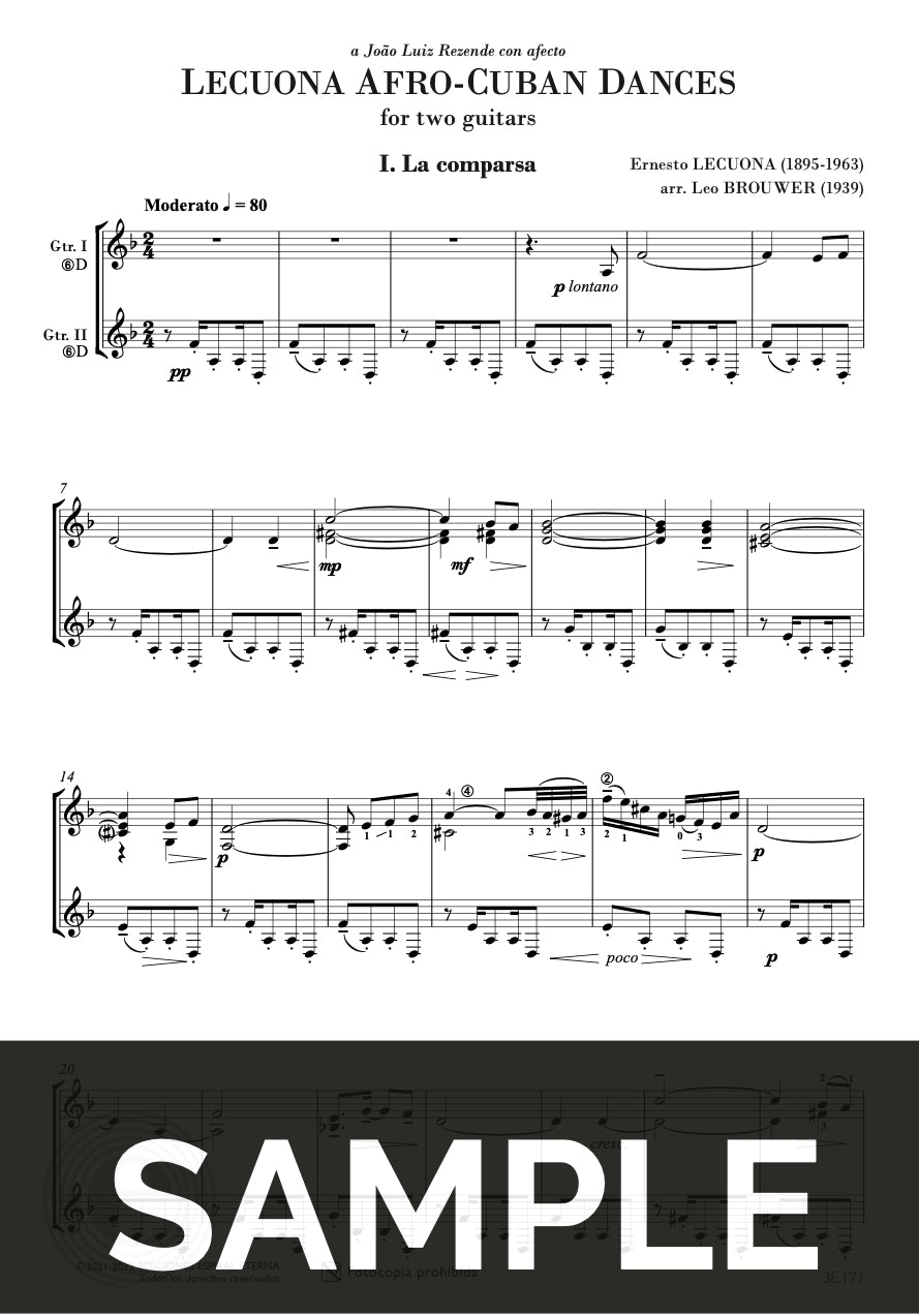 Lecuona: Afro-Cuban Dances (arr. for 2 guitars)