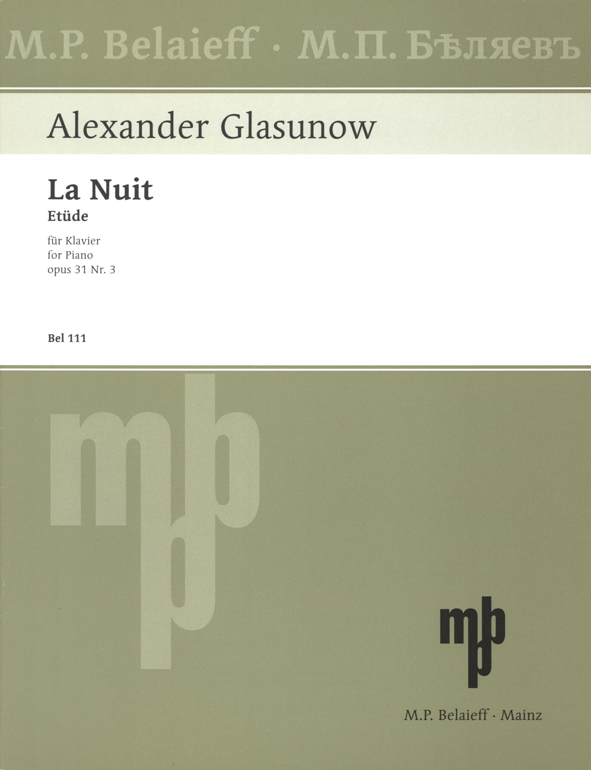 Glazunov: La Nuit, Op. 31, No. 3