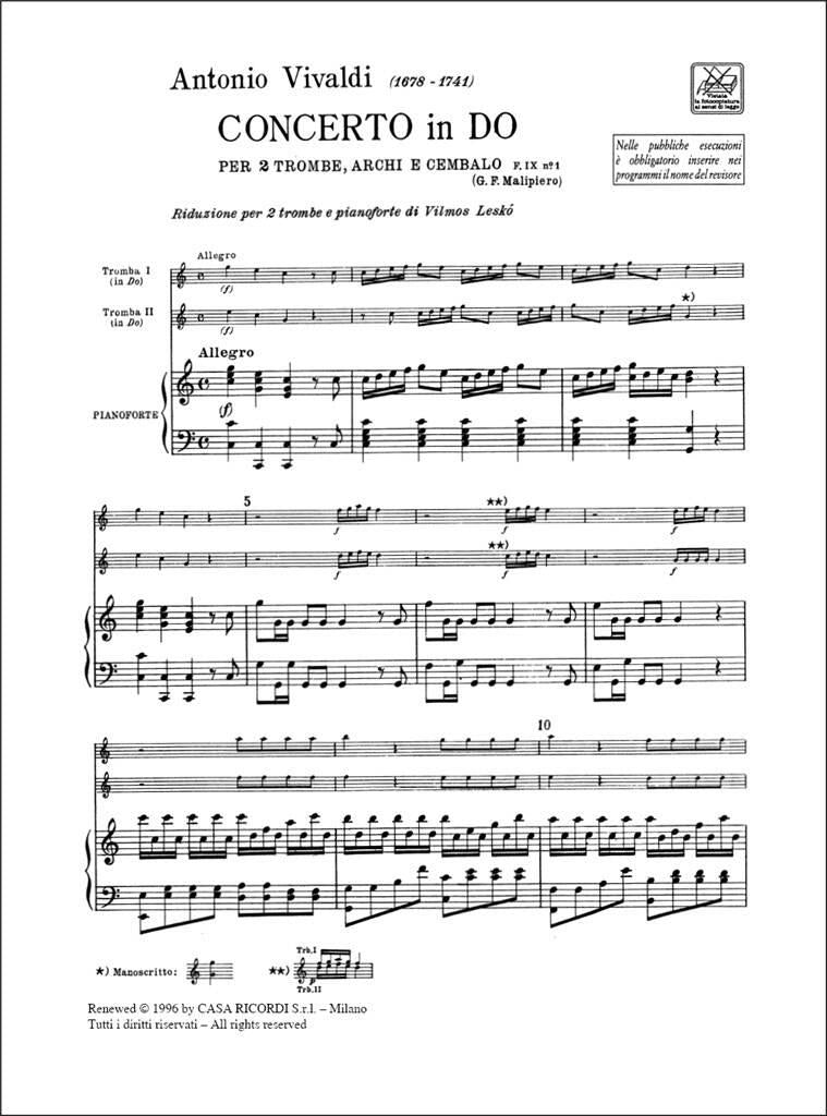 Vivaldi: Concerto for 2 Trumpets, RV 537