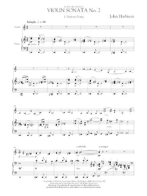 Harbison: Violin Sonata No. 2