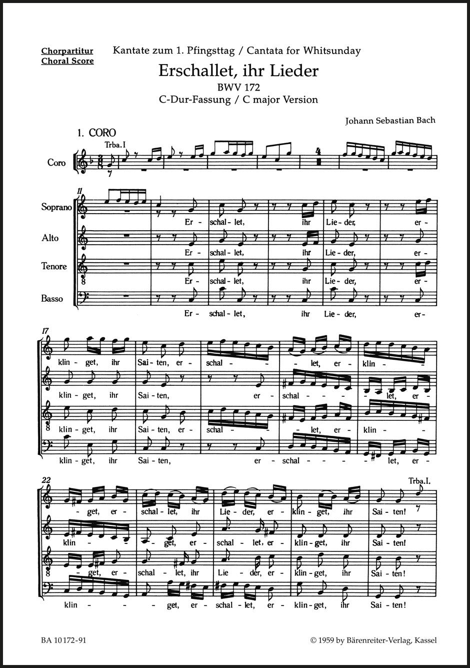 Bach: Erschallet, ihr Lieder, BWV 172