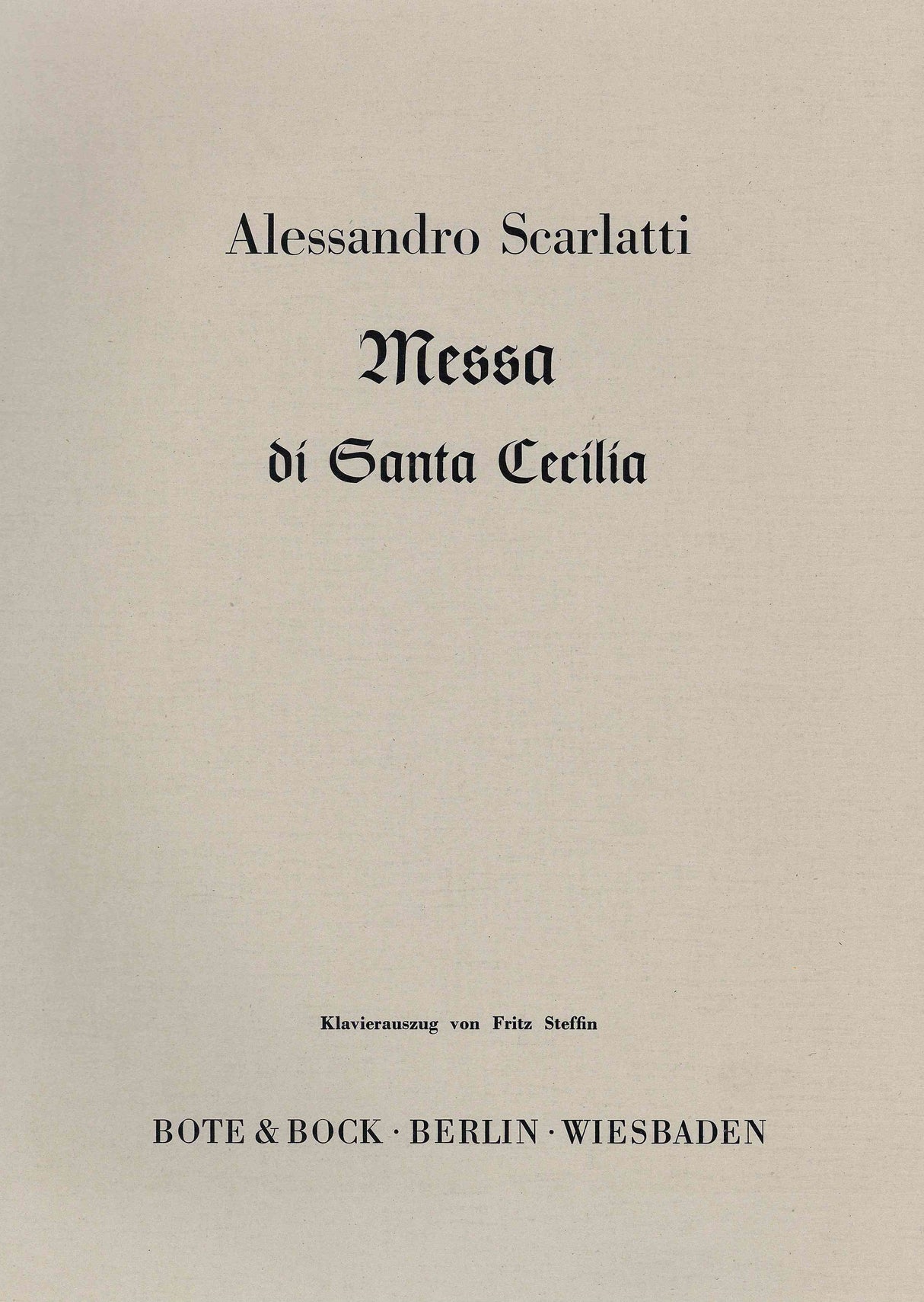 A. Scarlatti: Messa di Santa Cecilia