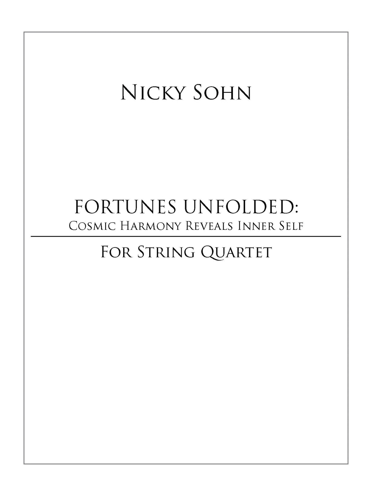 Sohn: Fortunes Unfolded